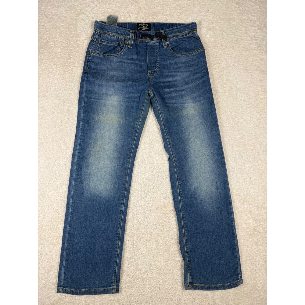 Signature Levi Strauss Boys 16 Blue Regular Straight Leg Elastic Waist Jeans